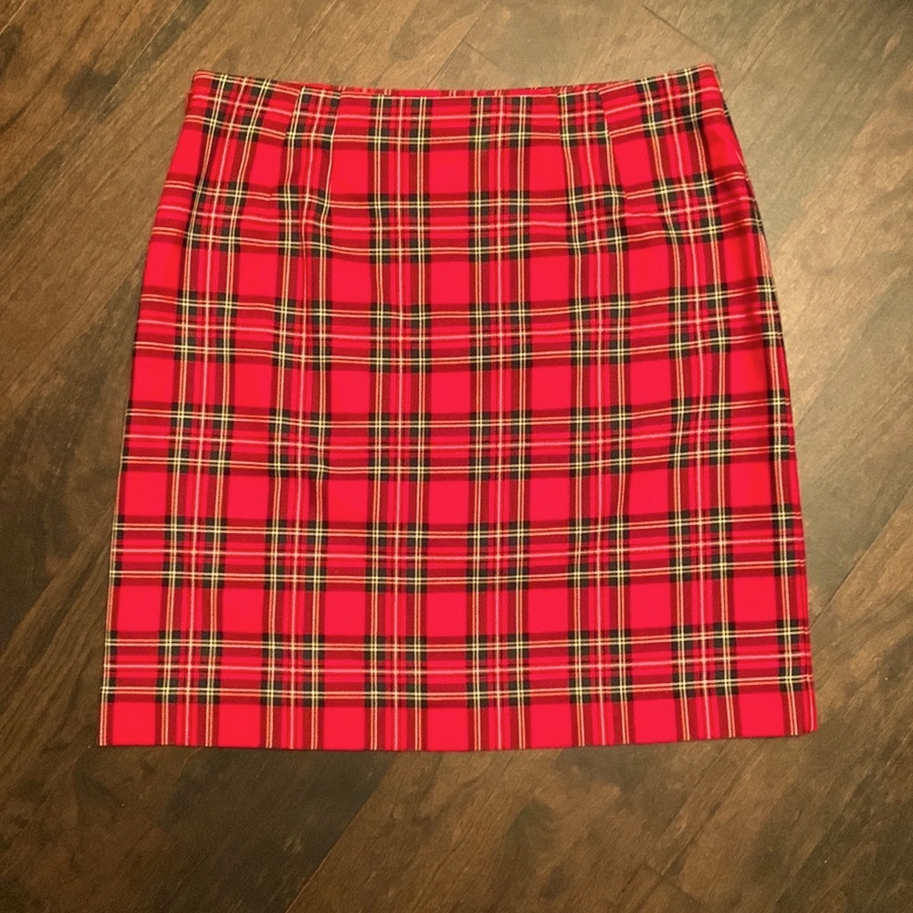 Talbots tartan plaid wool mini skirt